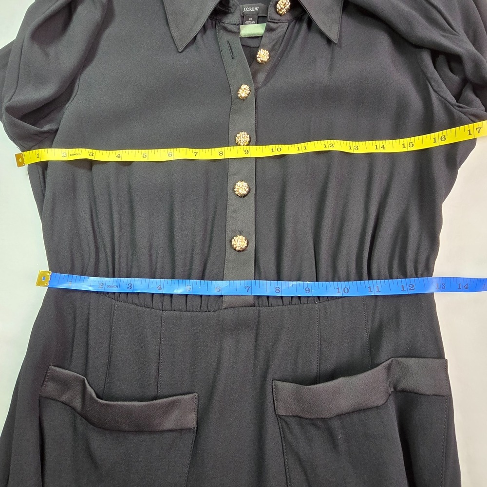 J Crew Dark Academia Dress Sz 0 Viscose‎ Satin Trim Goth Whimsigoth Schoolgirl - Picture 4 of 13